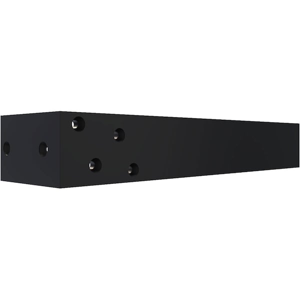 Hidden Support Steel Heavy Duty Bracket W/ Back Plate, Powder Coated Black 2 1/2W X 16D X 4H